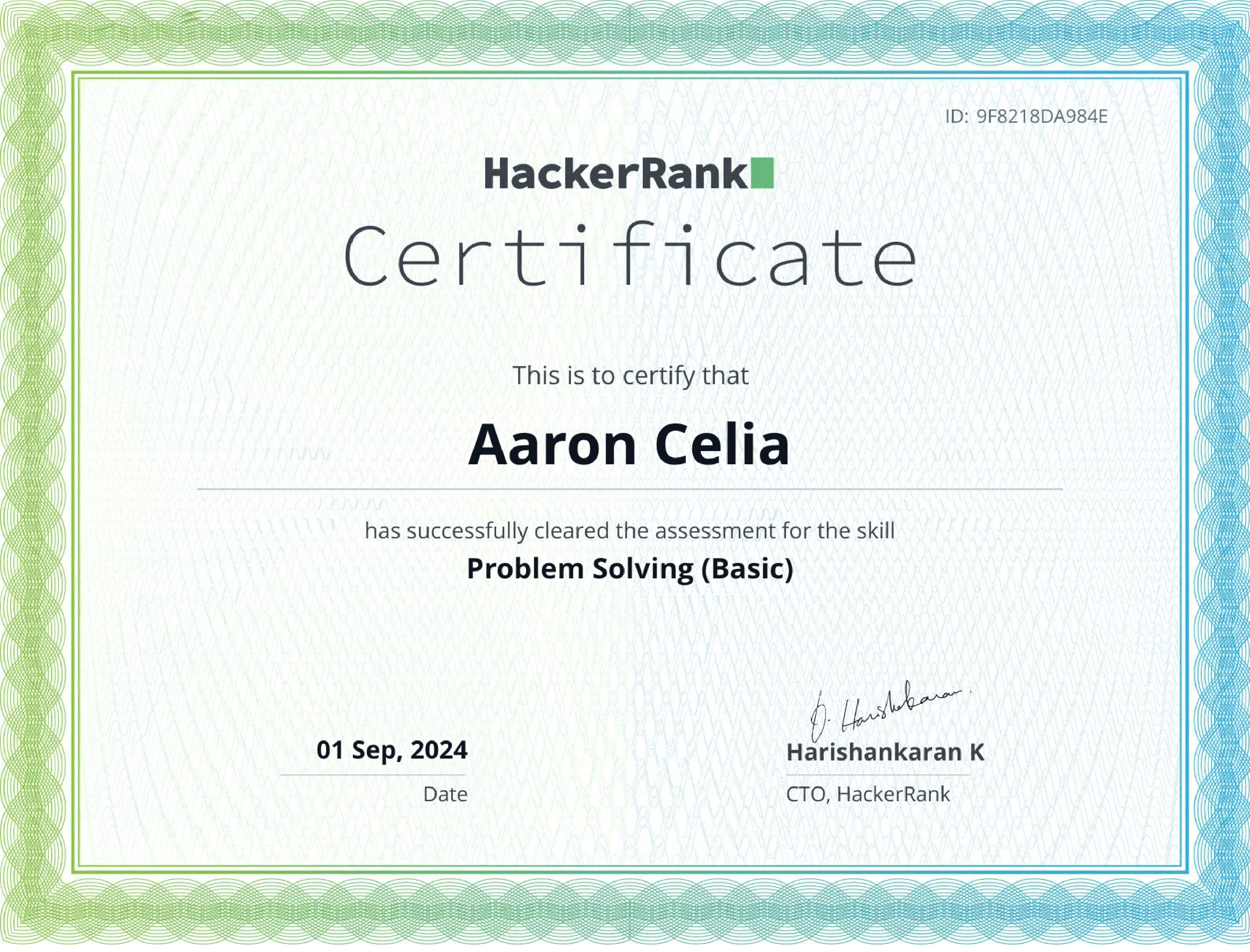 Certification